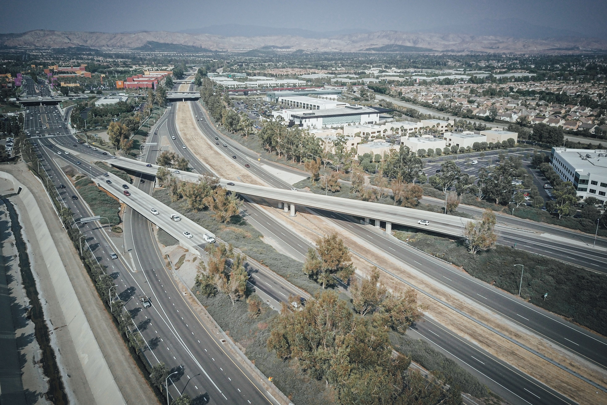 Freeway traffic in Moreno Valley.