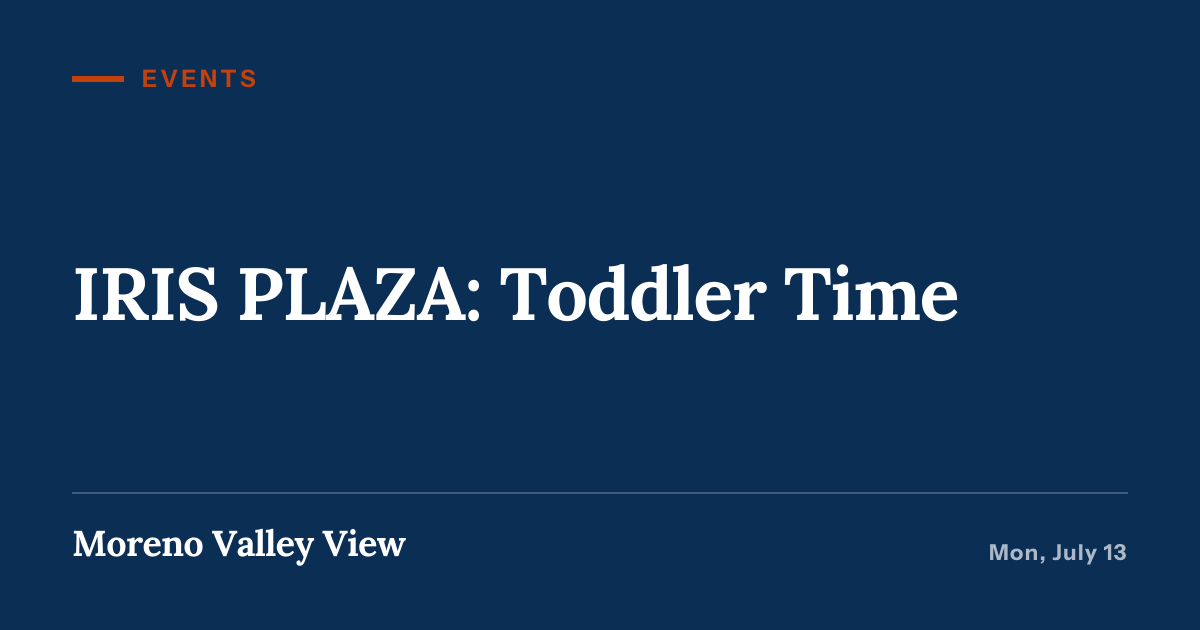 Illustration for “IRIS PLAZA: Toddler Time”