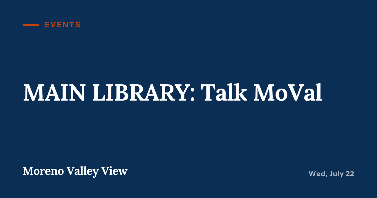 Illustration for “MAIN LIBRARY: Talk MoVal”