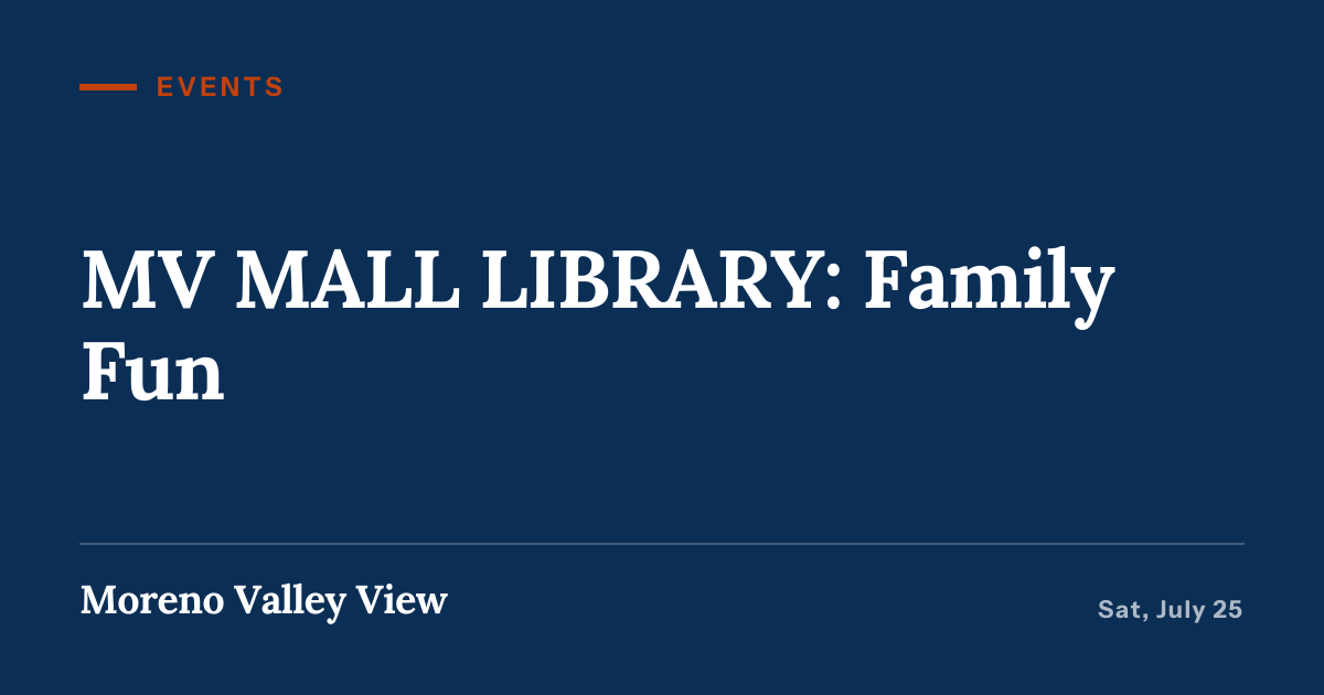 Illustration for “MV MALL LIBRARY: Family Fun”