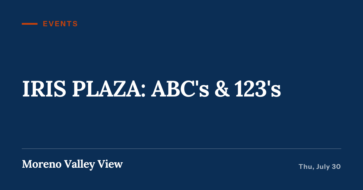 Illustration for “IRIS PLAZA: ABC's & 123's”