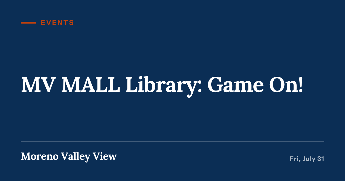 Illustration for “MV MALL Library: Game On!”