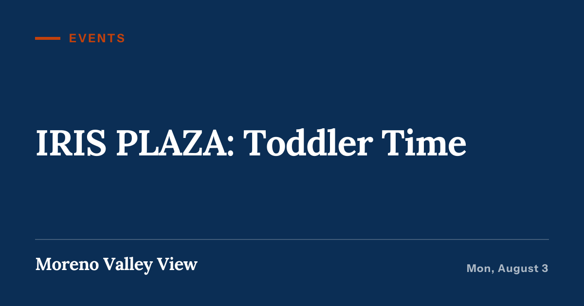 Illustration for “IRIS PLAZA: Toddler Time”