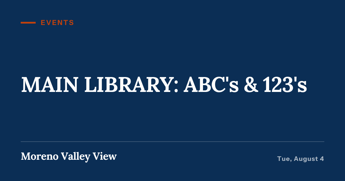 Illustration for “MAIN LIBRARY: ABC's & 123's”