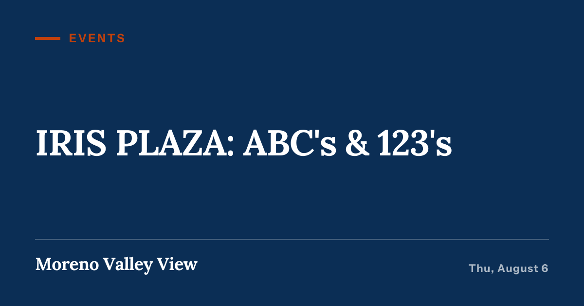 Illustration for “IRIS PLAZA: ABC's & 123's”