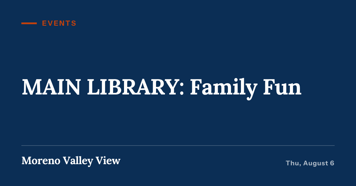 Illustration for “MAIN LIBRARY: Family Fun”