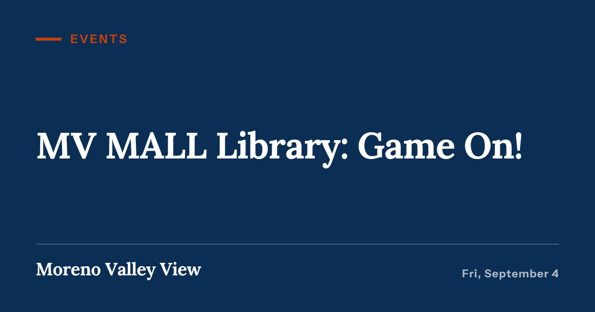 Illustration for “MV MALL Library: Game On!”