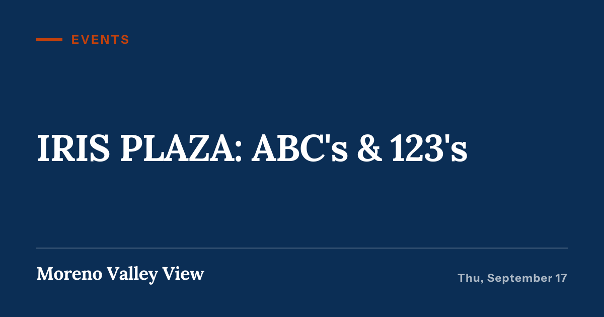 Illustration for “IRIS PLAZA: ABC's & 123's”