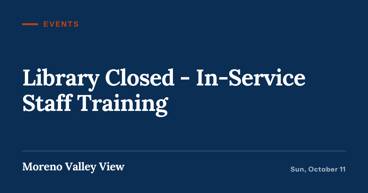 Illustration for “Library Closed - In-Service Staff Training”