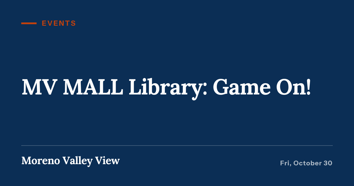 Illustration for “MV MALL Library: Game On!”
