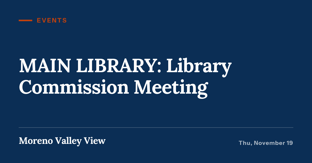 Illustration for “MAIN LIBRARY: Library Commission Meeting”