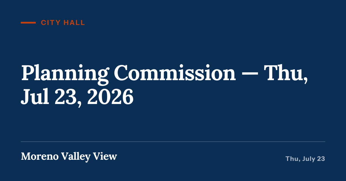 Illustration for “Planning Commission — Thu, Jul 23, 2026”